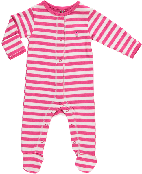 Pink Stripe Babygrow - Dot&Co Organics